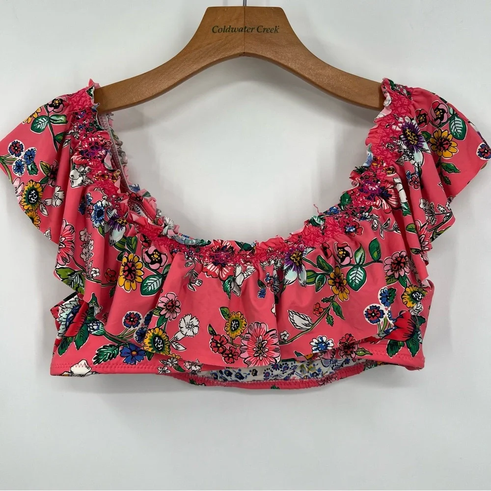 Vera Bradley Pink Floral Off Shoulder Layla Bikini Top